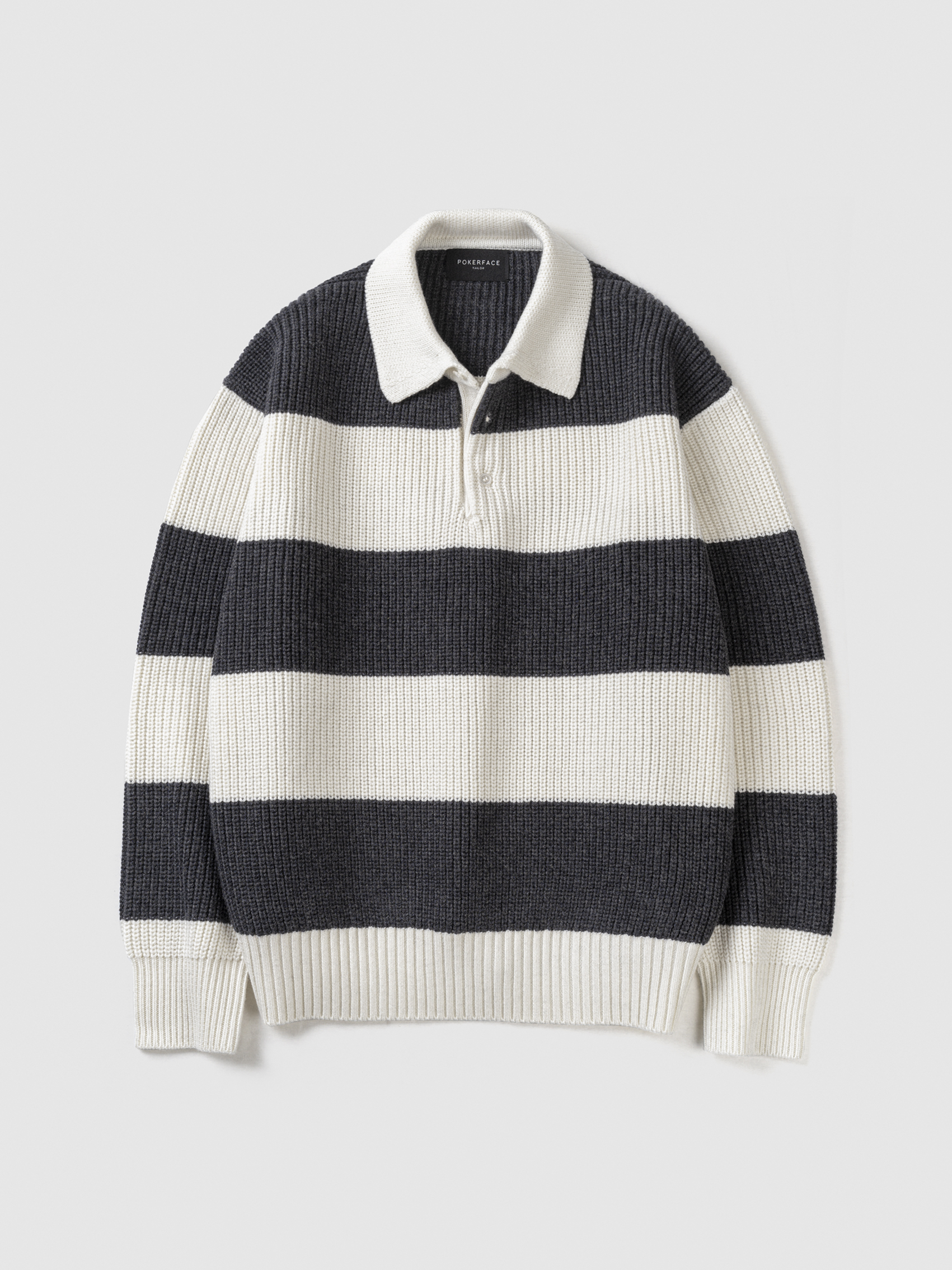 RUGBY SWEATER IVORY/CHARCOAL